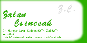 zalan csincsak business card